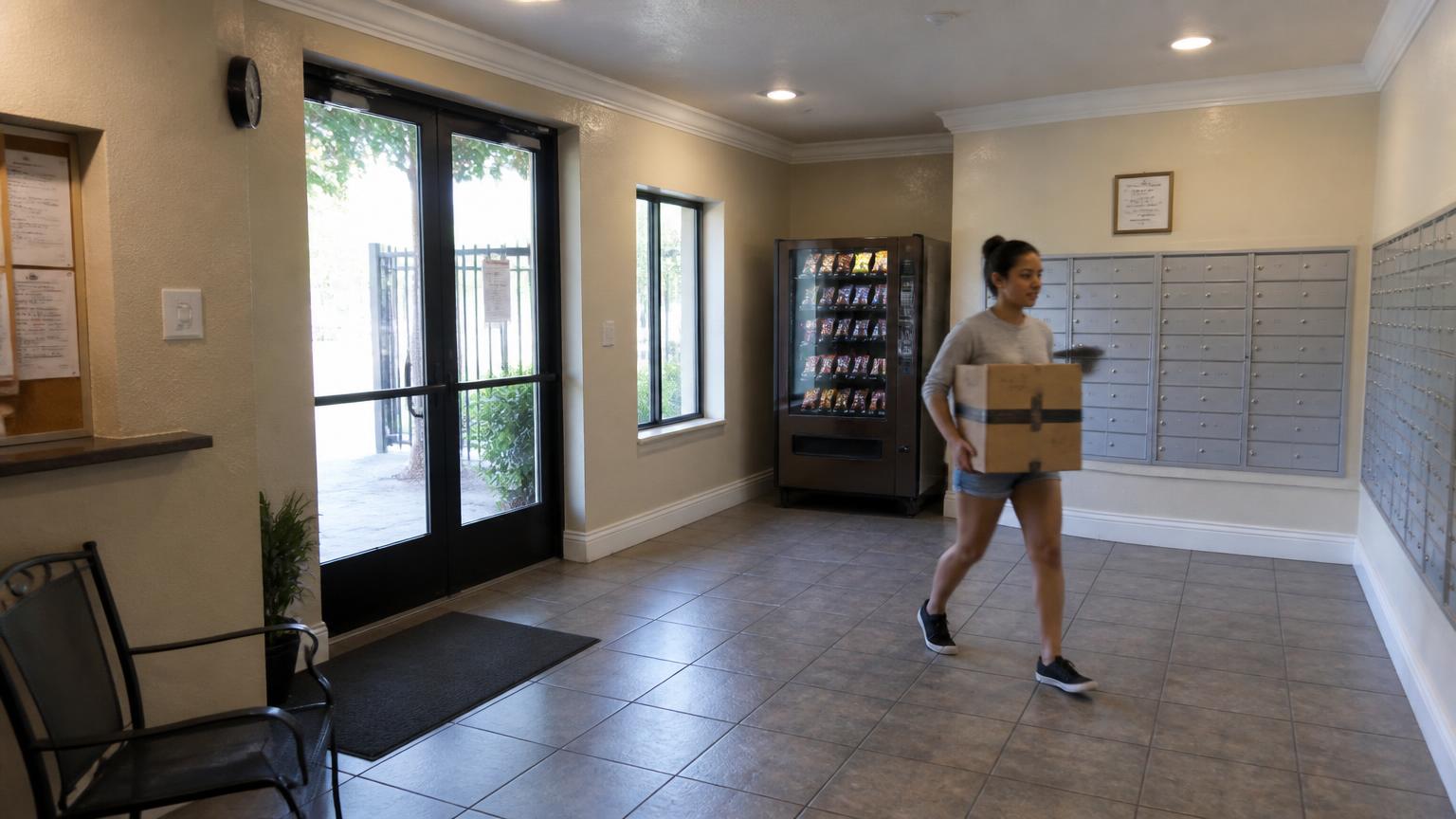 Vending machine placed in a California apartment complex