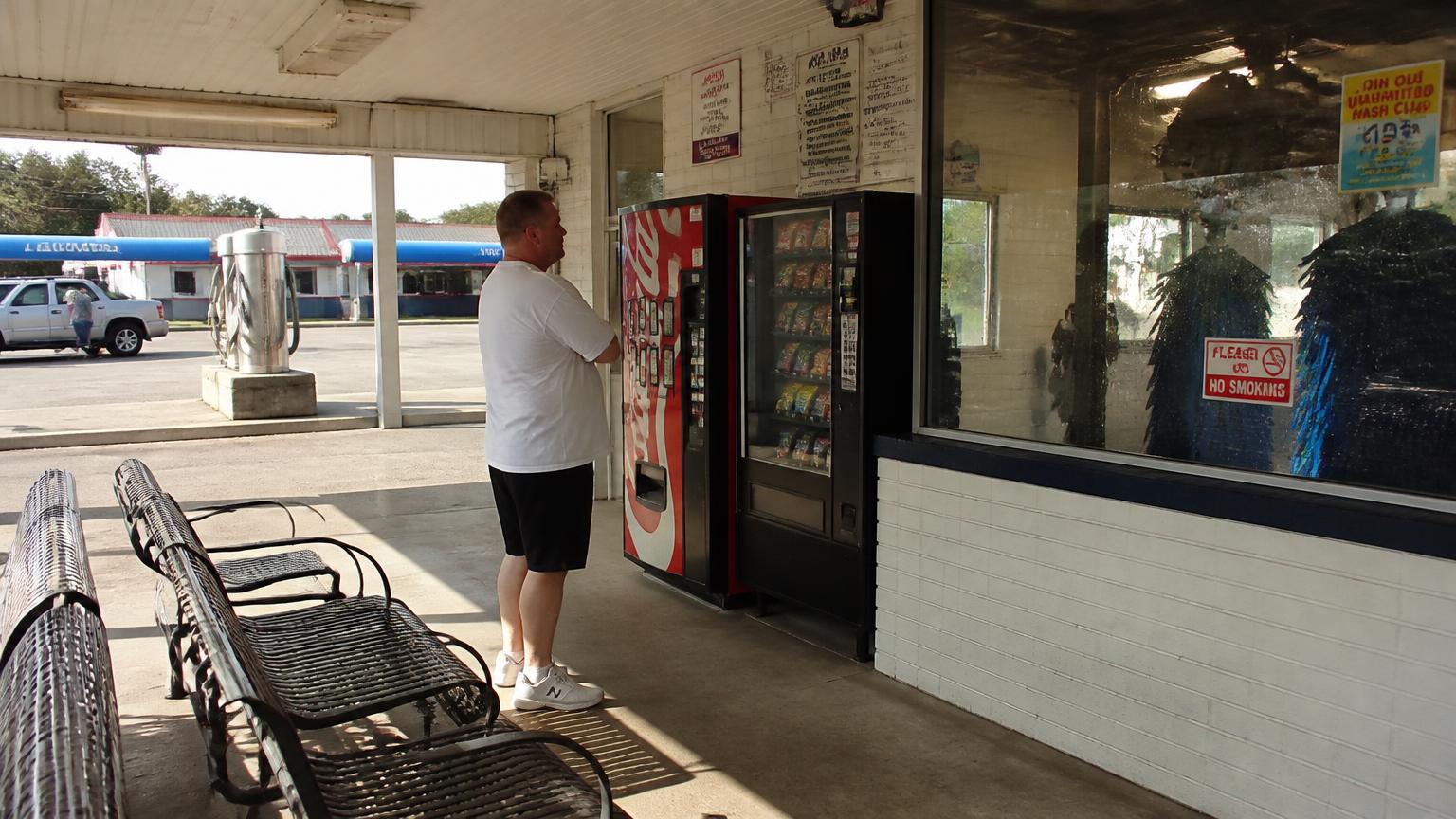 Vending machine placed in a California car wash