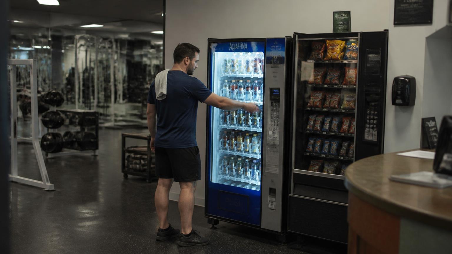 Vending machine placed in a California gym & fitness center