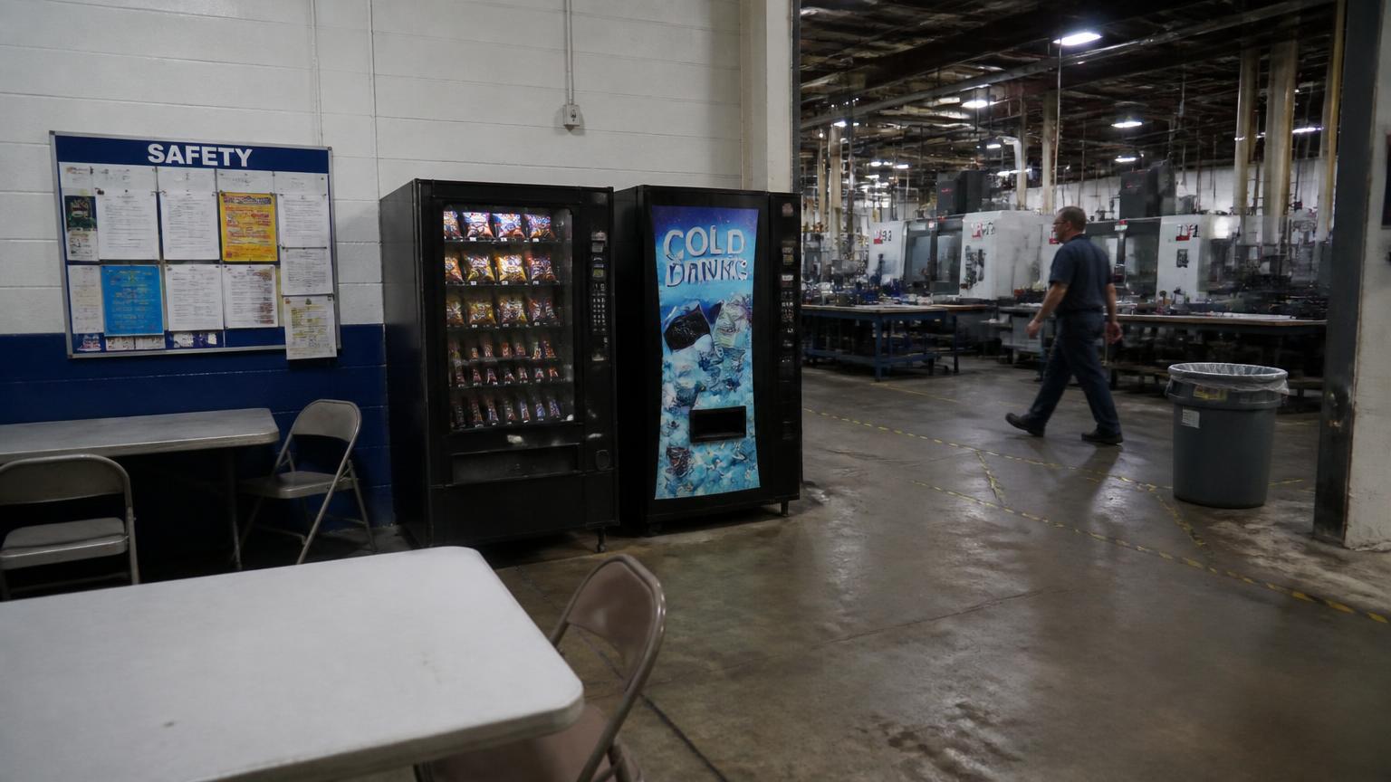 Vending machine placed in a California manufacturing plant